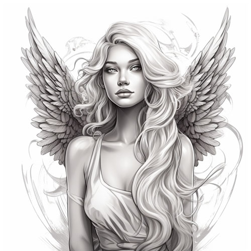 Wzór tatuażu – Anioł 5