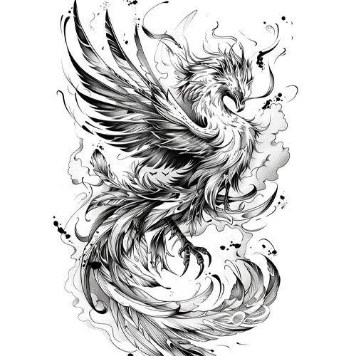 wzór tatuażu – Feniks 16