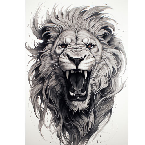 wzór tatuażu – lew 13