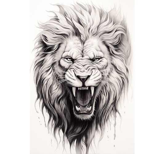 wzór tatuażu – lew 17