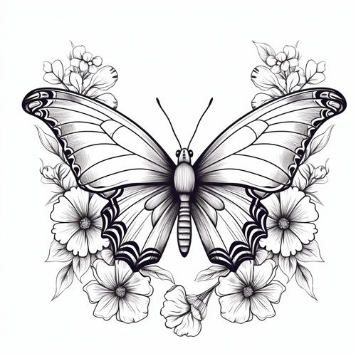 wzór tatuażu – motyl 55