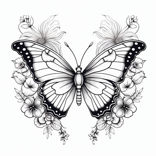 wzór tatuażu – motyl 58