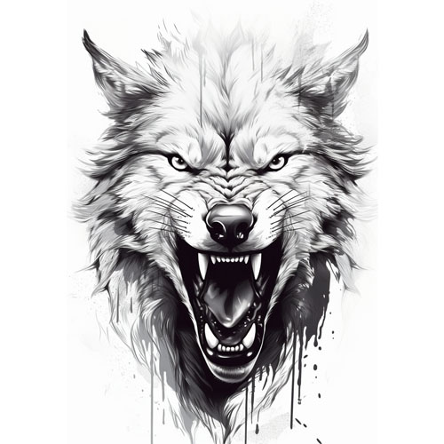 wzór tatuażu – wilk 11