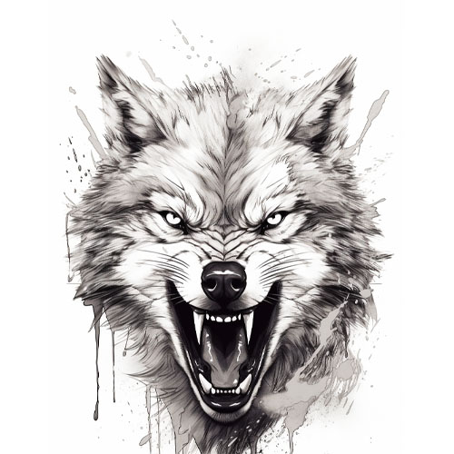 wzór tatuażu – wilk 12