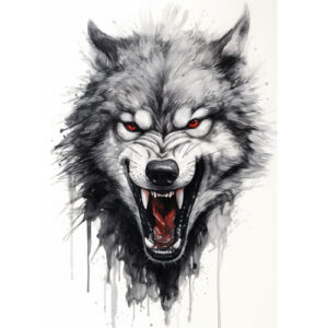 wzór tatuażu - wilk 15
