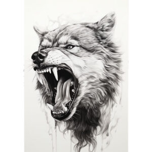 wzór tatuażu - wilk 16