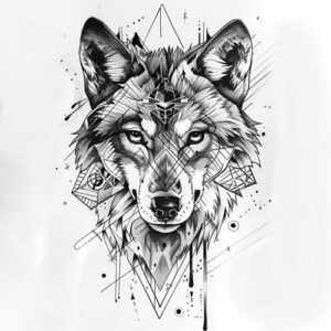 wzór tatuażu - wilk 160