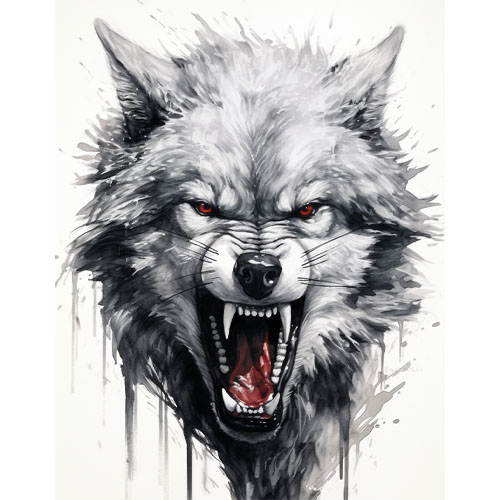 wzór tatuażu – wilk 17