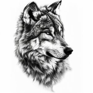 wzór tatuażu - wilk 188