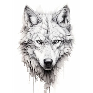 wzór tatuażu - wilk 25