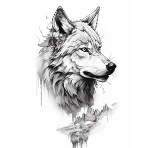 wzór tatuażu - wilk 27
