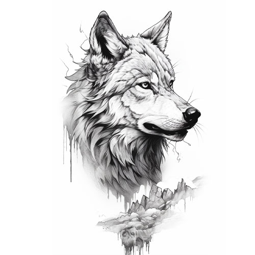 wzór tatuażu – wilk 27