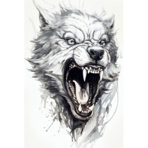 wzór tatuażu - wilk 3