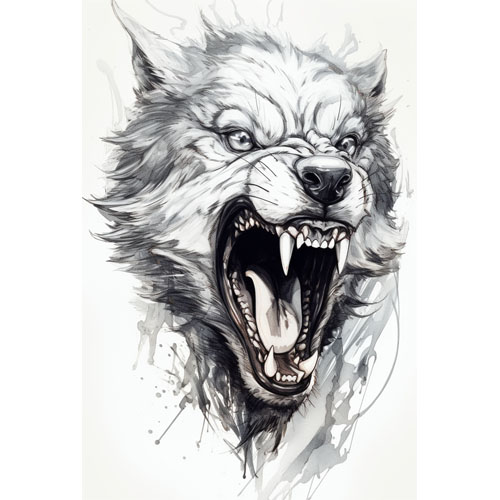 wzór tatuażu – wilk 3