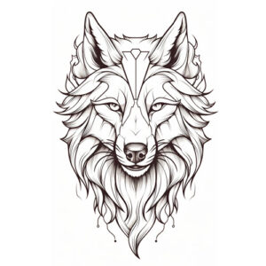 wzór tatuażu - wilk 34