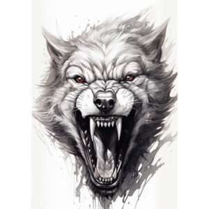 wzór tatuażu - wilk 9