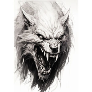wzór tatuażu - wilkołak 2