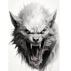 wzór tatuażu - wilkołak 6